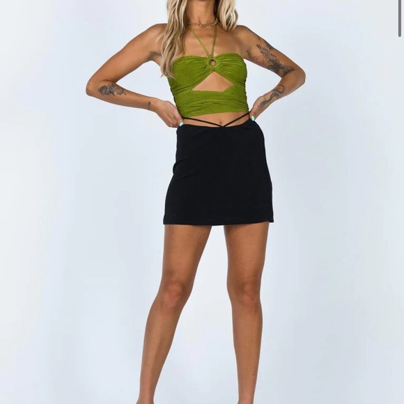 PRINCESS POLLY Loriella Ring Detail Crop Top Color Green Party Size US 2 XS - Picture 8 of 13